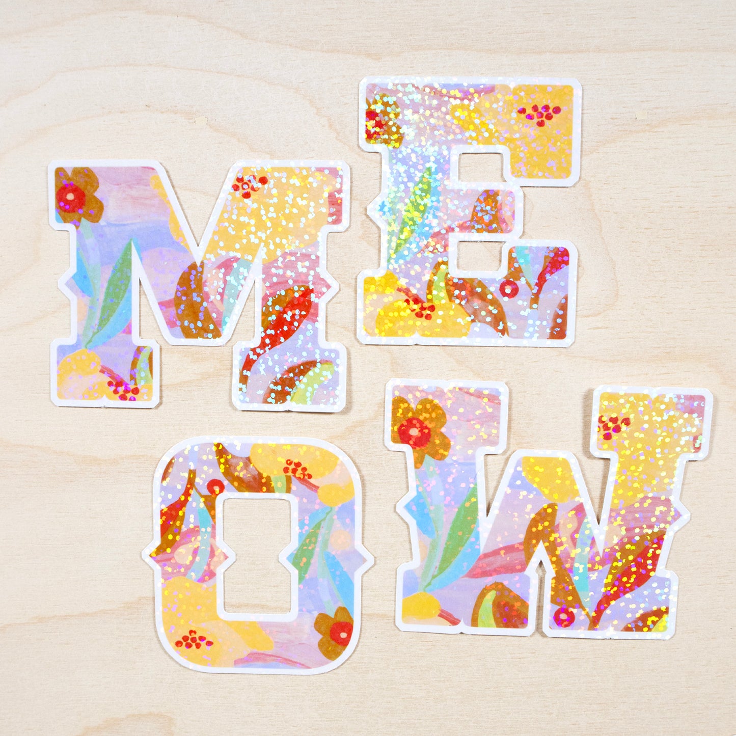 Yellow Alphabet Glitter Stickers