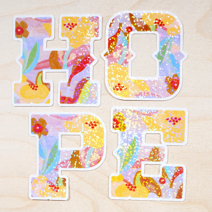 Yellow Alphabet Glitter Stickers