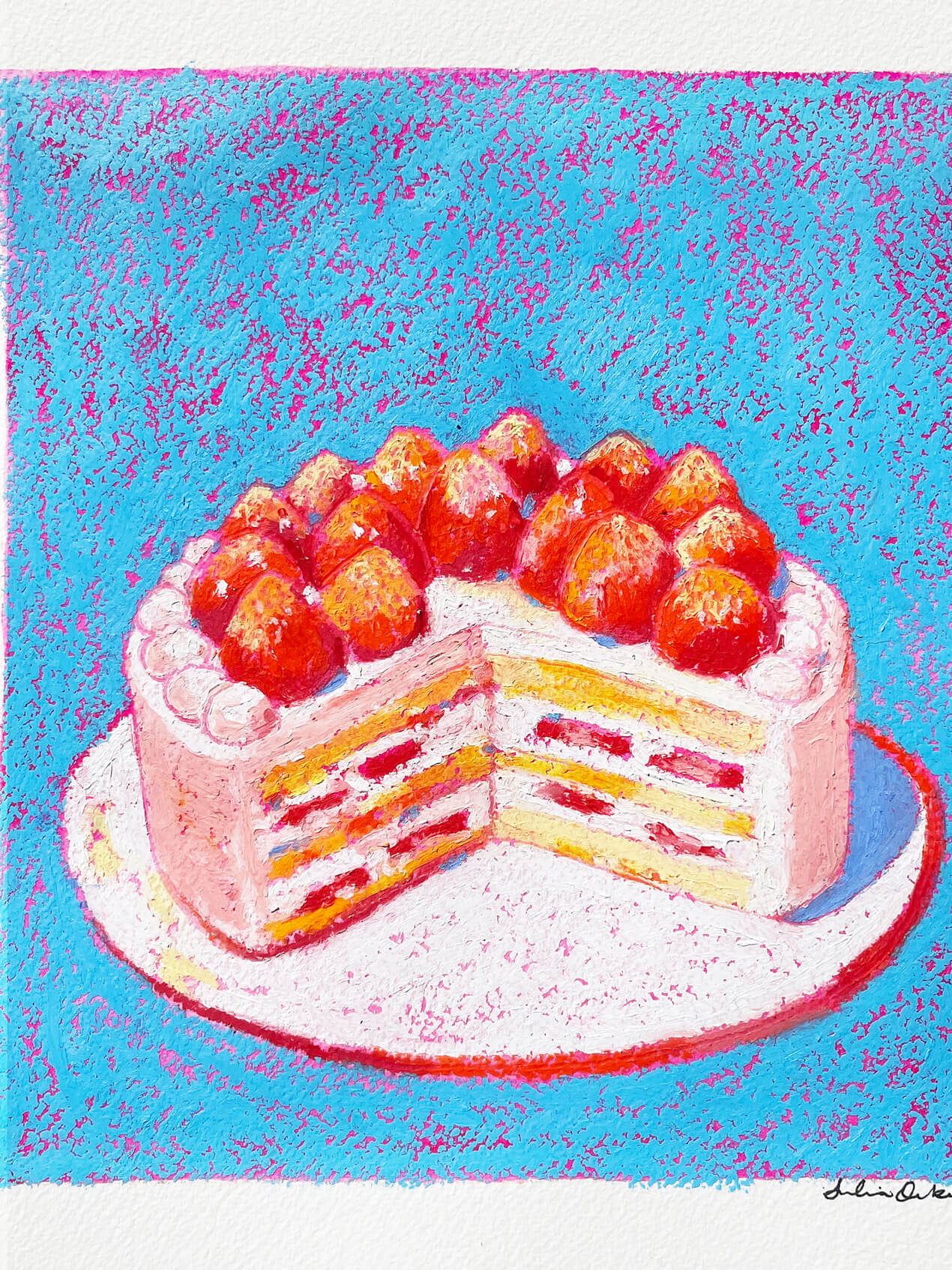 Strawberry Cake Original Artwork