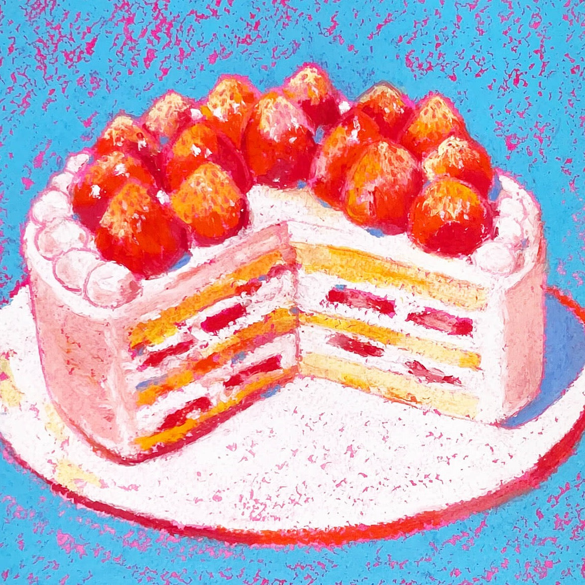 Strawberry Cake Original Artwork