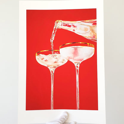 Red Retro Cocktail Glasses