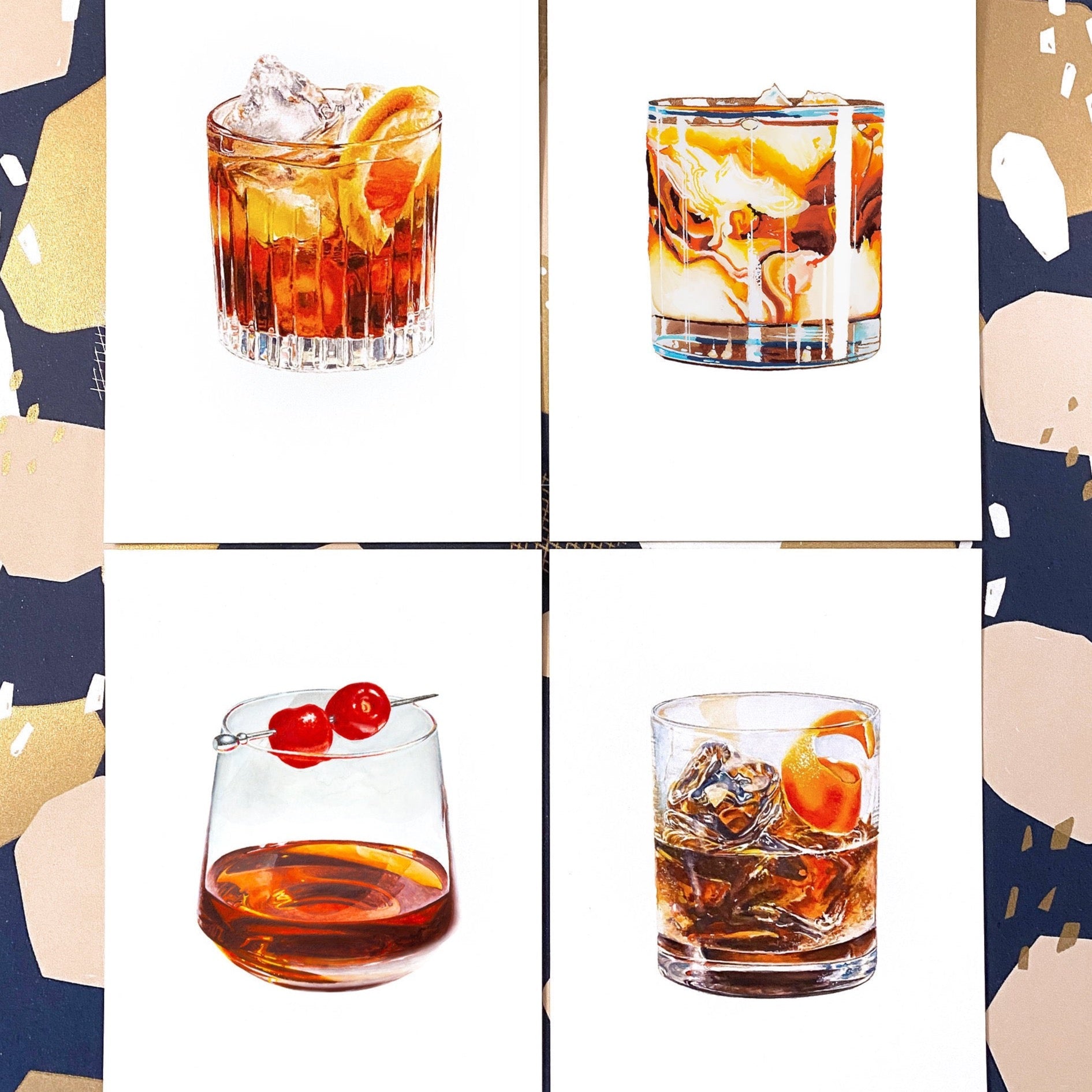 White Russian Cocktail Art Print | Giclées + Framed Prints 