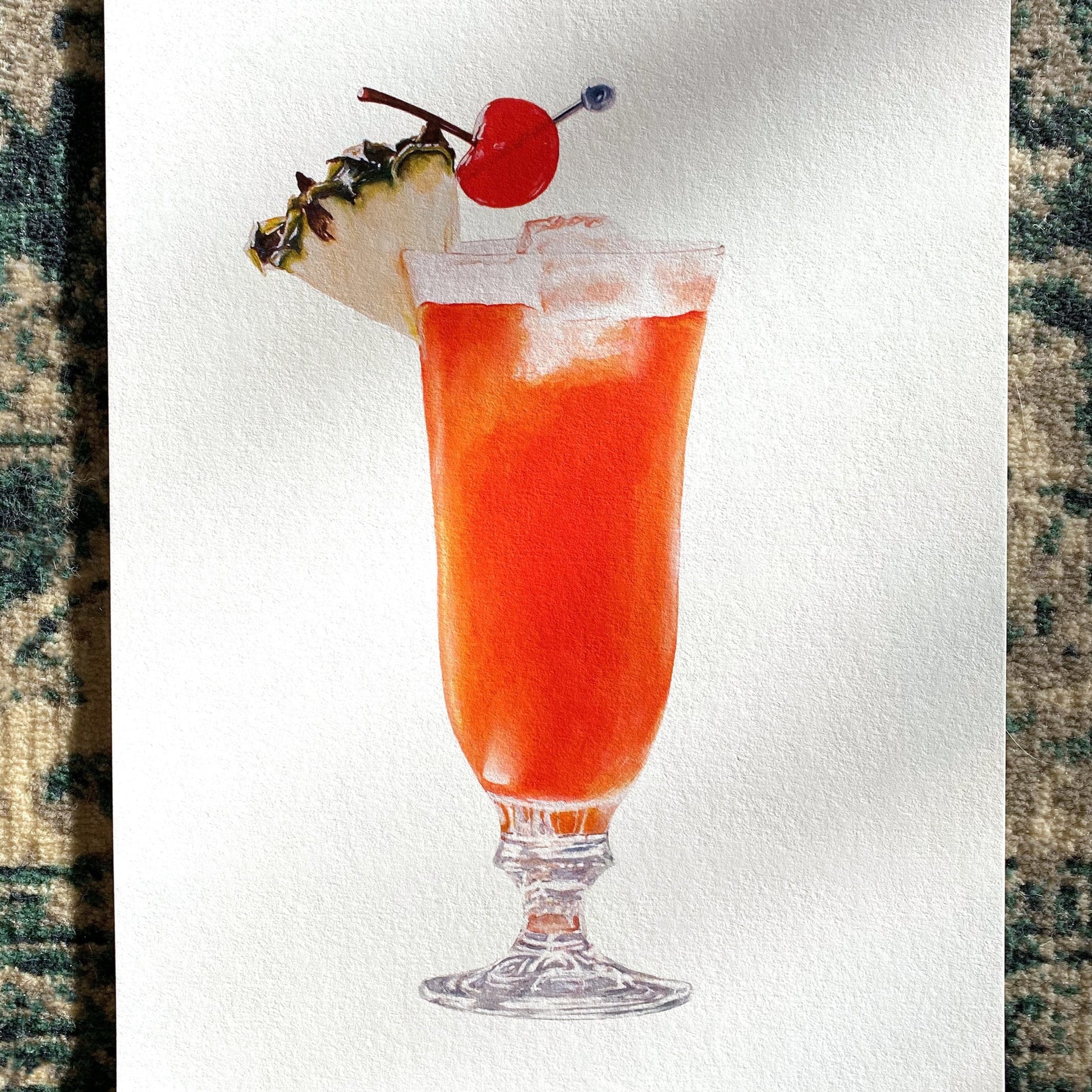 Jungle Bird / Singapore Sling Cocktail Fine Art Print | Giclées + Framed  Prints Available – Julia Ockert Art