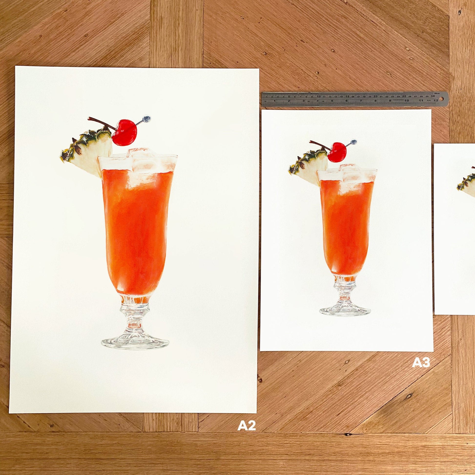 Jungle Bird / Singapore Sling Cocktail Fine Art Print | Giclées + Framed  Prints Available – Julia Ockert Art